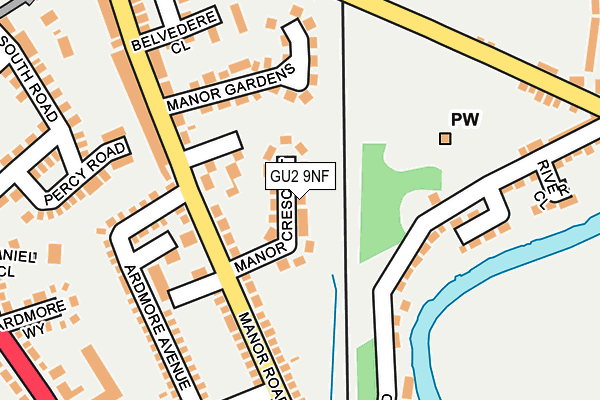 GU2 9NF map - OS OpenMap – Local (Ordnance Survey)
