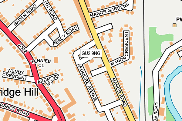 GU2 9NG map - OS OpenMap – Local (Ordnance Survey)