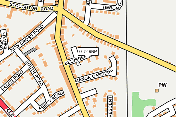 GU2 9NP map - OS OpenMap – Local (Ordnance Survey)