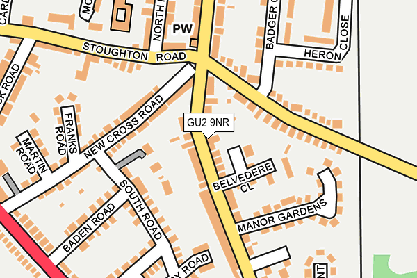 GU2 9NR map - OS OpenMap – Local (Ordnance Survey)
