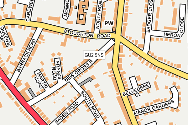 GU2 9NS map - OS OpenMap – Local (Ordnance Survey)