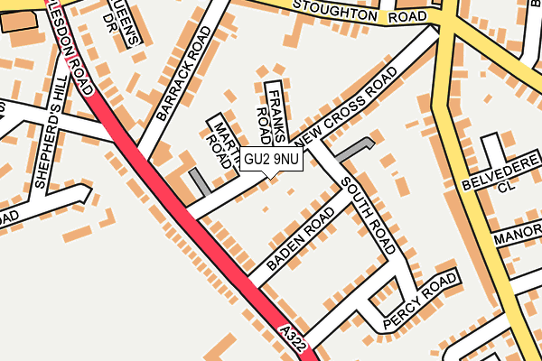 GU2 9NU map - OS OpenMap – Local (Ordnance Survey)