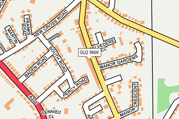 GU2 9NW map - OS OpenMap – Local (Ordnance Survey)