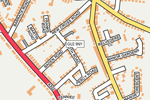 GU2 9NY map - OS OpenMap – Local (Ordnance Survey)