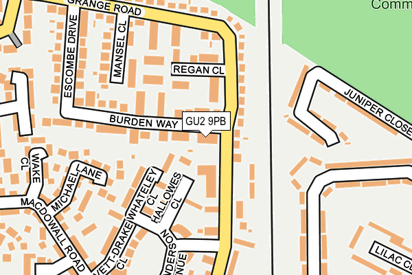 GU2 9PB map - OS OpenMap – Local (Ordnance Survey)