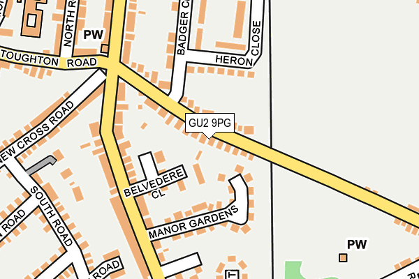 GU2 9PG map - OS OpenMap – Local (Ordnance Survey)