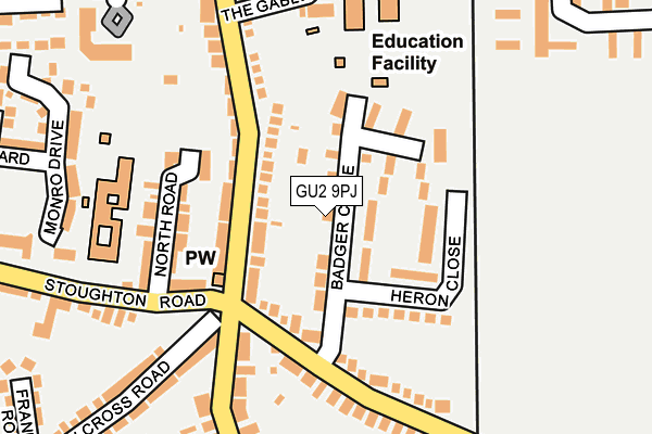 GU2 9PJ map - OS OpenMap – Local (Ordnance Survey)