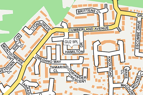 GU2 9PL map - OS OpenMap – Local (Ordnance Survey)