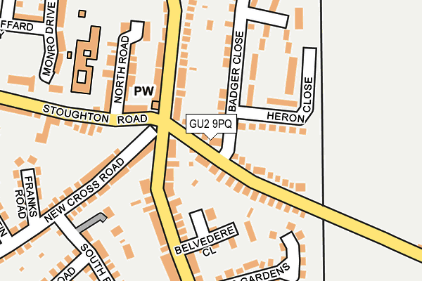 GU2 9PQ map - OS OpenMap – Local (Ordnance Survey)