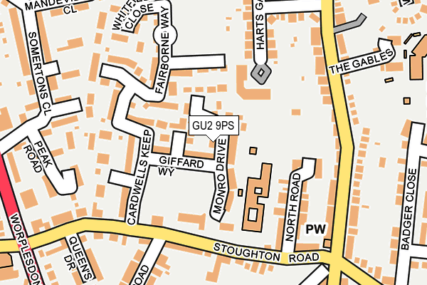 GU2 9PS map - OS OpenMap – Local (Ordnance Survey)