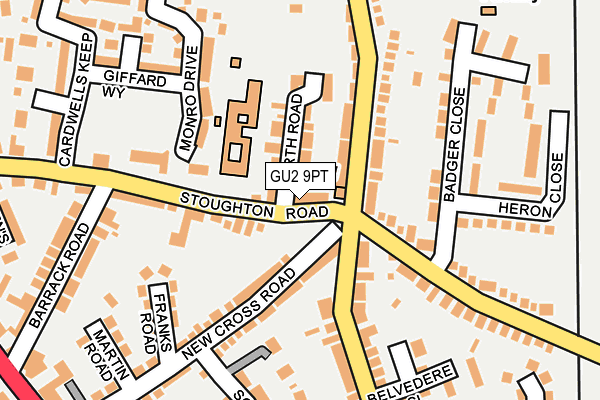 GU2 9PT map - OS OpenMap – Local (Ordnance Survey)