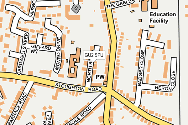GU2 9PU map - OS OpenMap – Local (Ordnance Survey)