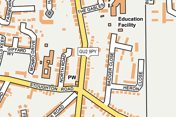 GU2 9PY map - OS OpenMap – Local (Ordnance Survey)