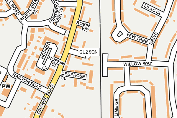 GU2 9QN map - OS OpenMap – Local (Ordnance Survey)