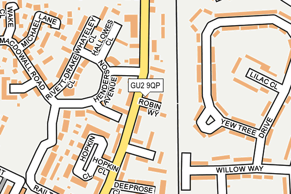 GU2 9QP map - OS OpenMap – Local (Ordnance Survey)
