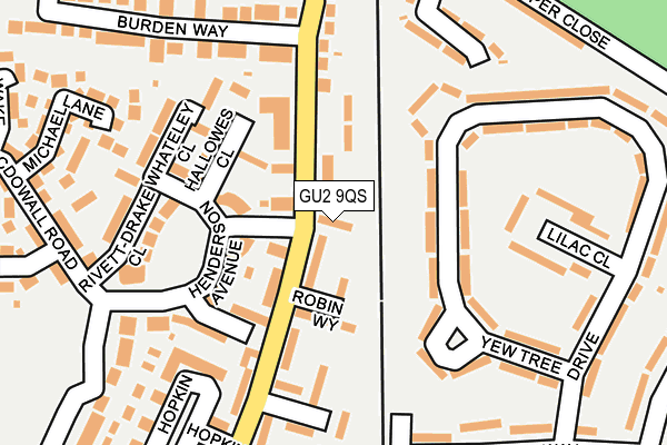 GU2 9QS map - OS OpenMap – Local (Ordnance Survey)