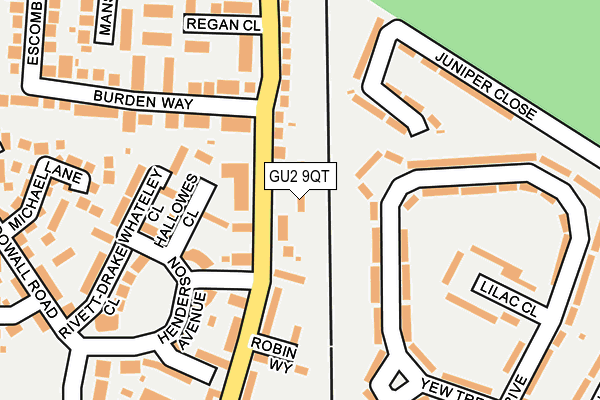 GU2 9QT map - OS OpenMap – Local (Ordnance Survey)