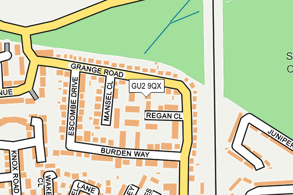GU2 9QX map - OS OpenMap – Local (Ordnance Survey)