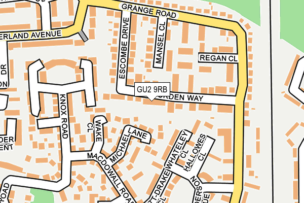 GU2 9RB map - OS OpenMap – Local (Ordnance Survey)