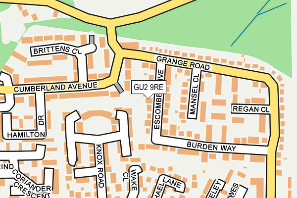 GU2 9RE map - OS OpenMap – Local (Ordnance Survey)