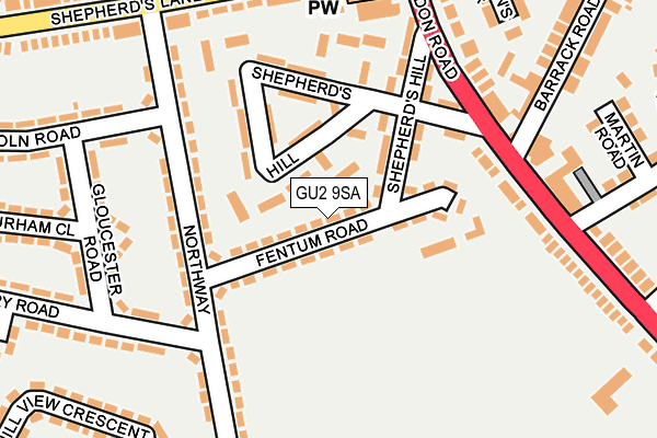 GU2 9SA map - OS OpenMap – Local (Ordnance Survey)
