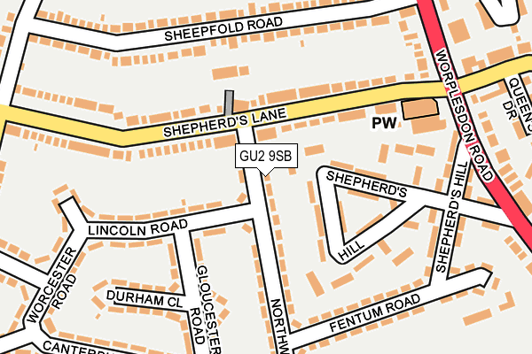 GU2 9SB map - OS OpenMap – Local (Ordnance Survey)