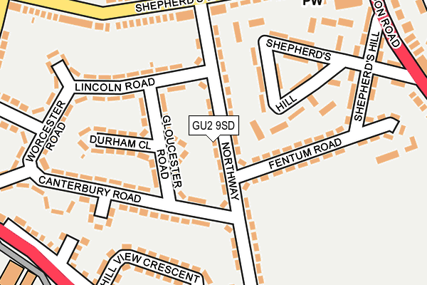 GU2 9SD map - OS OpenMap – Local (Ordnance Survey)