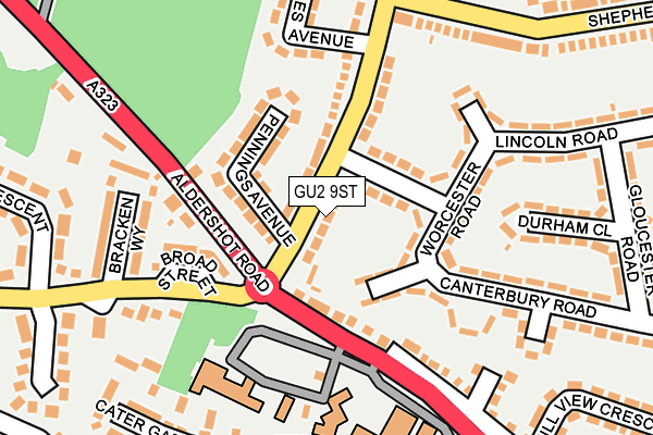 GU2 9ST map - OS OpenMap – Local (Ordnance Survey)