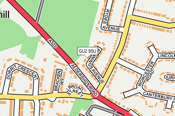 GU2 9SU map - OS OpenMap – Local (Ordnance Survey)