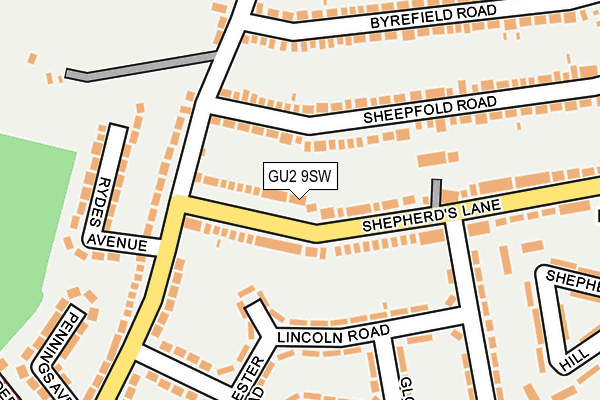 GU2 9SW map - OS OpenMap – Local (Ordnance Survey)