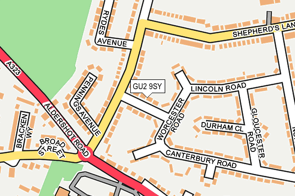 GU2 9SY map - OS OpenMap – Local (Ordnance Survey)