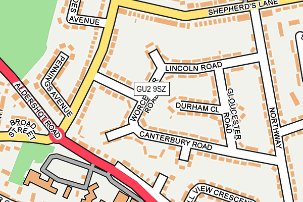 GU2 9SZ map - OS OpenMap – Local (Ordnance Survey)