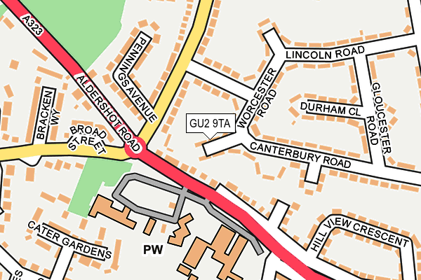 GU2 9TA map - OS OpenMap – Local (Ordnance Survey)