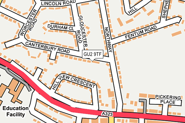 GU2 9TF map - OS OpenMap – Local (Ordnance Survey)