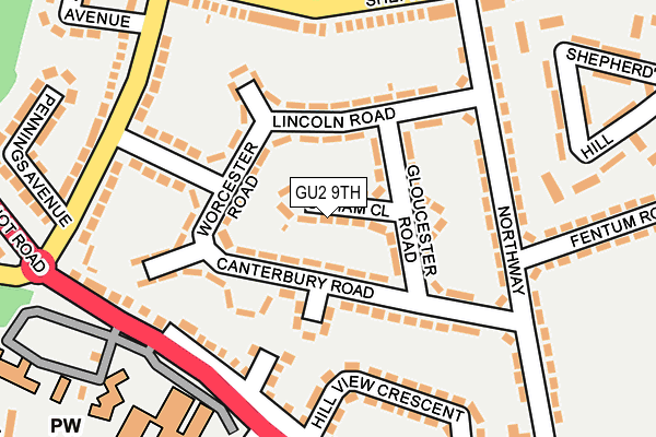 GU2 9TH map - OS OpenMap – Local (Ordnance Survey)