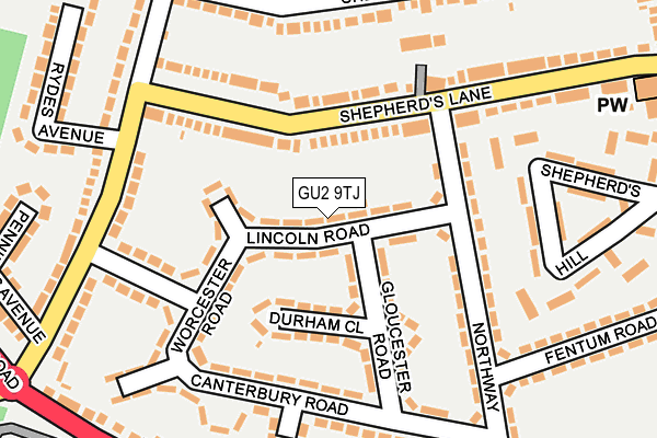 GU2 9TJ map - OS OpenMap – Local (Ordnance Survey)