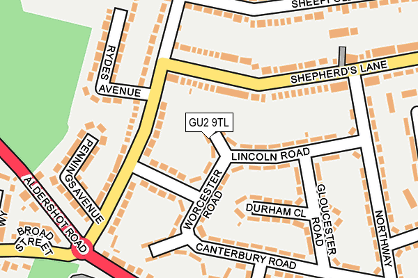 GU2 9TL map - OS OpenMap – Local (Ordnance Survey)