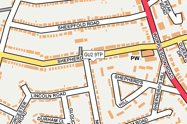 GU2 9TP map - OS OpenMap – Local (Ordnance Survey)