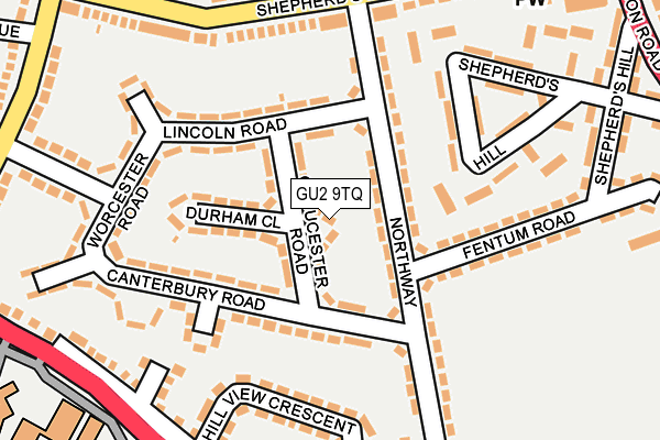 GU2 9TQ map - OS OpenMap – Local (Ordnance Survey)