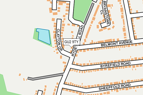 GU2 9TY map - OS OpenMap – Local (Ordnance Survey)