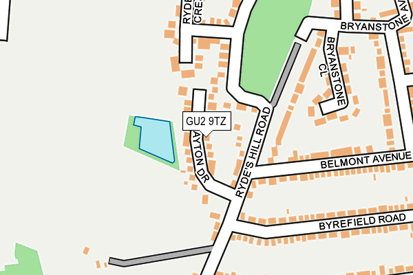 GU2 9TZ map - OS OpenMap – Local (Ordnance Survey)