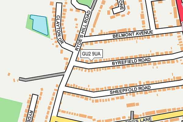 GU2 9UA map - OS OpenMap – Local (Ordnance Survey)