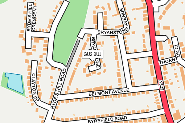 GU2 9UJ map - OS OpenMap – Local (Ordnance Survey)
