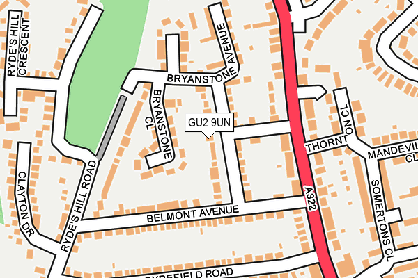 GU2 9UN map - OS OpenMap – Local (Ordnance Survey)