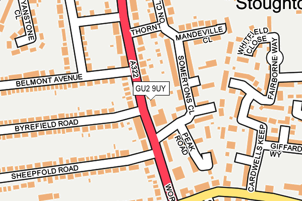 GU2 9UY map - OS OpenMap – Local (Ordnance Survey)