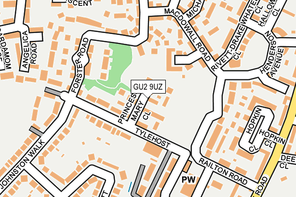 GU2 9UZ map - OS OpenMap – Local (Ordnance Survey)