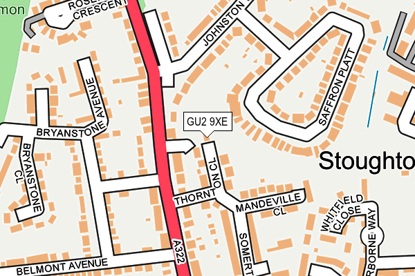 GU2 9XE map - OS OpenMap – Local (Ordnance Survey)