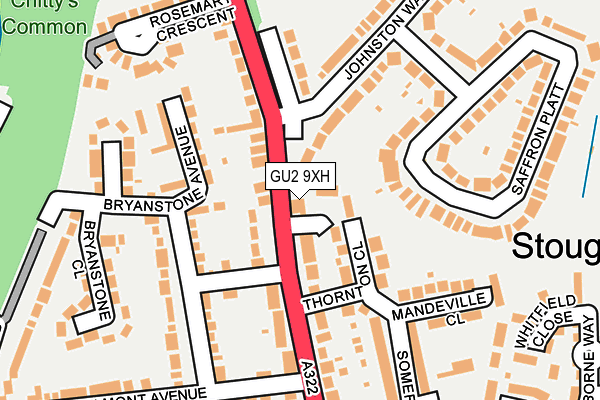 GU2 9XH map - OS OpenMap – Local (Ordnance Survey)