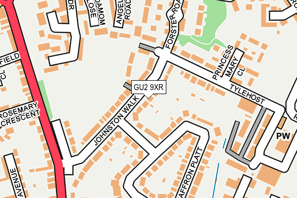 GU2 9XR map - OS OpenMap – Local (Ordnance Survey)
