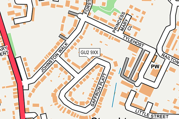 GU2 9XX map - OS OpenMap – Local (Ordnance Survey)